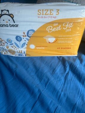 Mama Bear Solid Blue Fitted Sheet for Beds